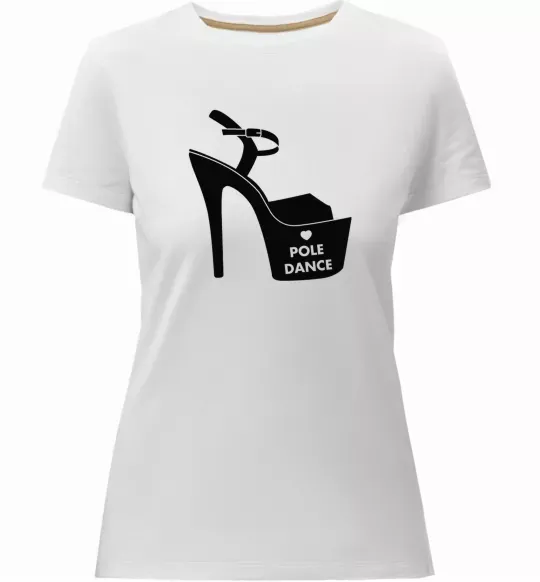 Женская премиум футболка Pole dance shoes Белый фото