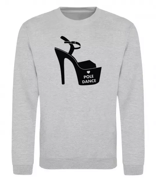 Свитшот Pole dance shoes Серый меланж фото