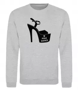 Свитшот Pole dance shoes Серый меланж фото