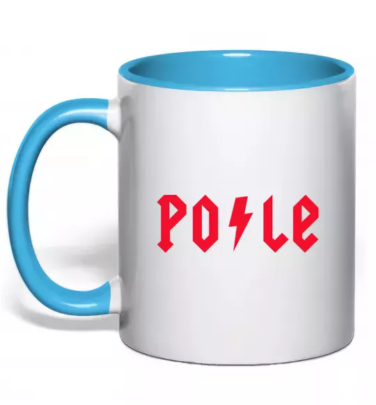 Чашка с цветной ручкой Po-le Голубой фото