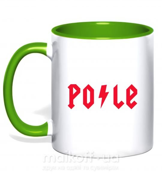 Чашка з кольоровою ручкою Po-le Зелений фото