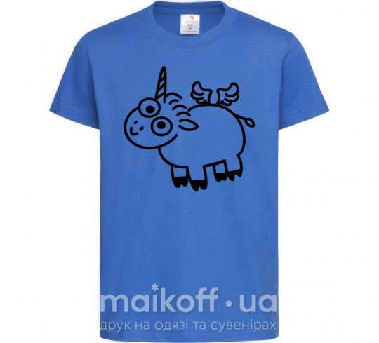 Детская футболка Единорожка Ярко-синий фото
