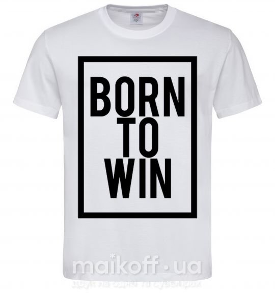 Мужская футболка Born to win Белый фото