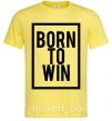 Мужская футболка Born to win Лимонный фото