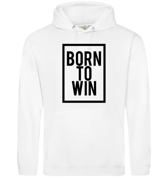Мужская толстовка (худи) Born to win Белый фото