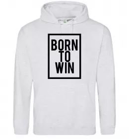 Чоловіча толстовка (худі) Born to win Сірий меланж фото