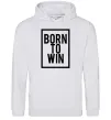 Жіноча толстовка (худі) Born to win Сірий меланж Жіноча толстовка (худі) Born to win Сірий меланж фото