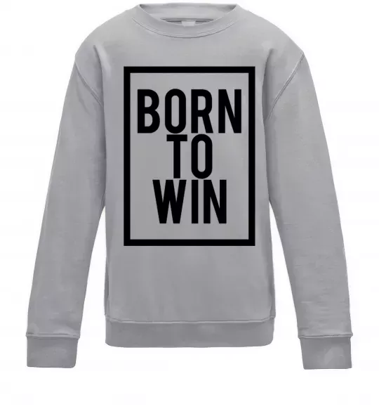 Дитячий світшот Born to win Сірий меланж фото