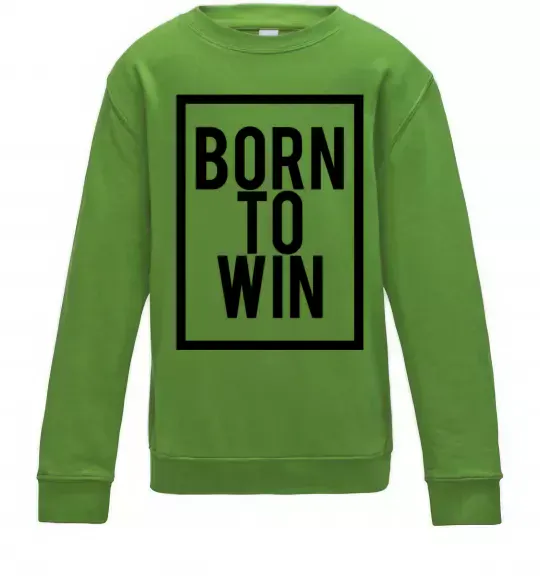 Дитячий світшот Born to win Лаймовий фото