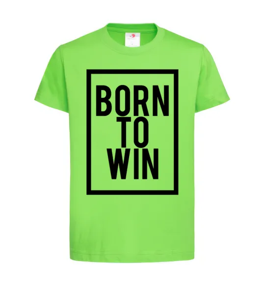 Дитяча футболка Born to win Лаймовий фото