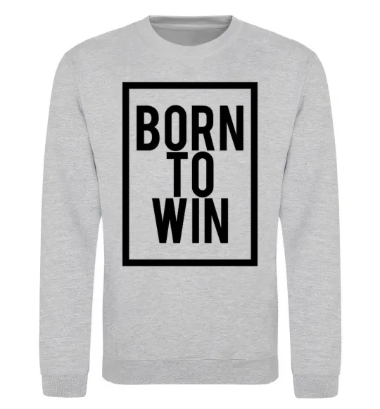 Свитшот Born to win Серый меланж фото
