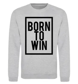 Світшот Born to win Сірий меланж фото