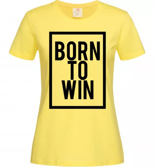 Жіноча футболка Born to win Лимонний фото
