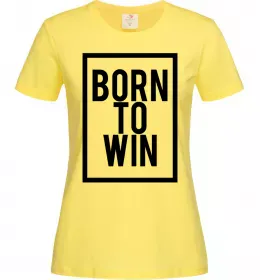 Жіноча футболка Born to win Лимонний фото