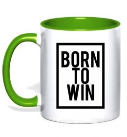 Чашка з кольоровою ручкою Born to win
