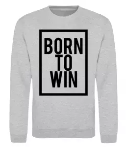 Свитшот Born to win Серый меланж фото