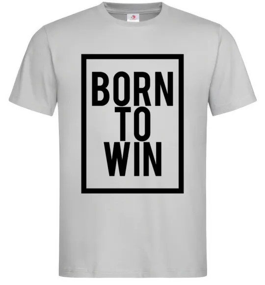 Чоловіча футболка Born to win Сірий фото