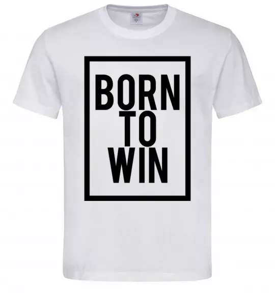 Чоловіча футболка Born to win Білий фото