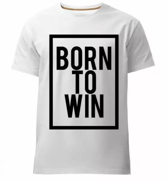 Чоловіча преміум футболка Born to win Білий фото