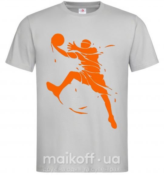 Мужская футболка Basketball jump Серый фото