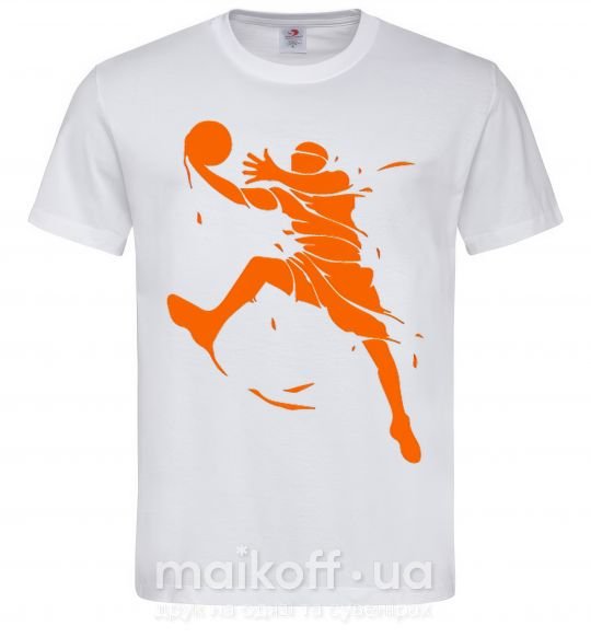 Мужская футболка Basketball jump Белый фото