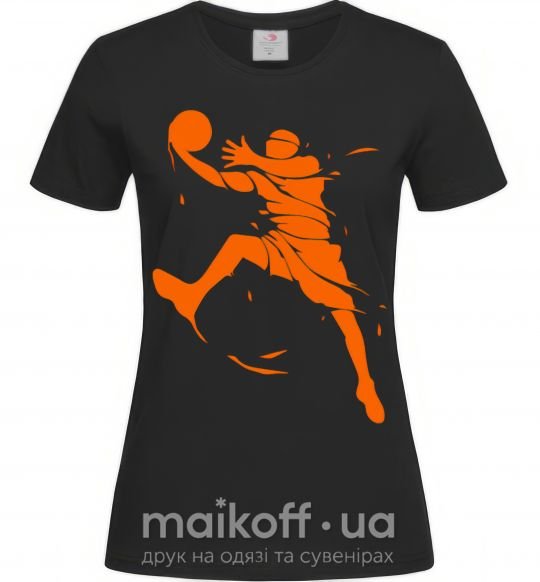 Жіноча футболка Basketball jump Чорний фото