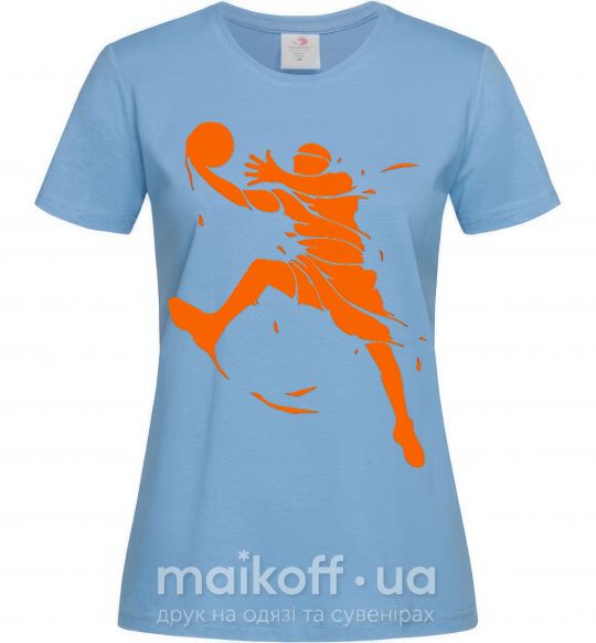 Жіноча футболка Basketball jump Блакитний фото