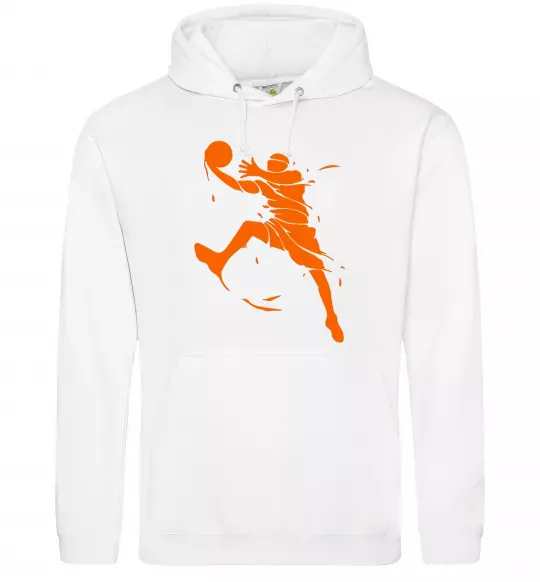 Мужская толстовка (худи) Basketball jump Белый фото