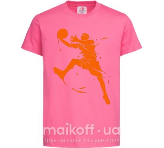 Дитяча футболка Basketball jump Яскраво-рожевий фото