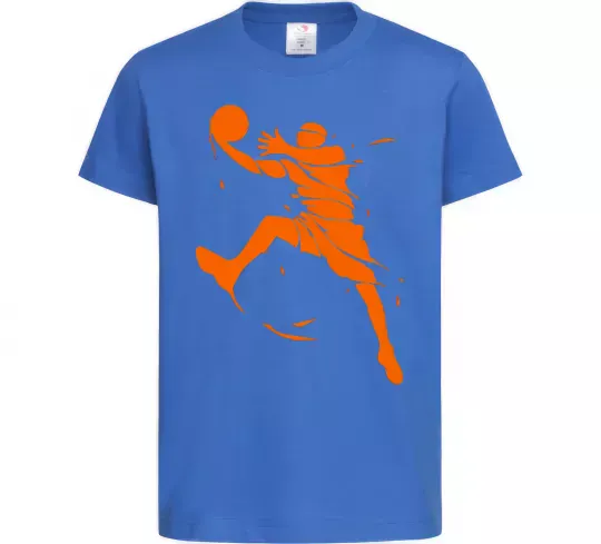 Дитяча футболка Basketball jump Яскраво-синій фото
