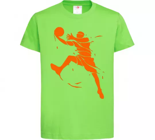 Дитяча футболка Basketball jump Лаймовий фото