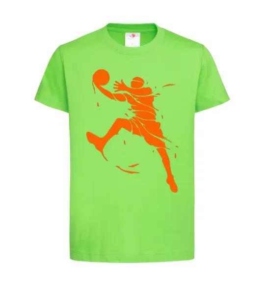 Дитяча футболка Basketball jump Лаймовий фото