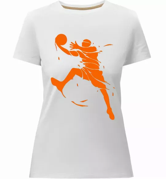 Женская премиум футболка Basketball jump Белый фото