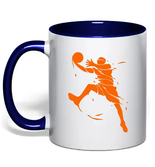 Чашка с цветной ручкой Basketball jump Глубокий темно-синий фото