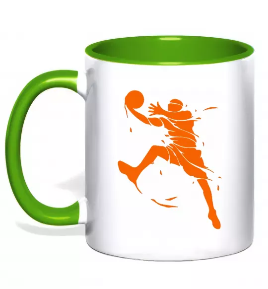 Чашка с цветной ручкой Basketball jump Зеленый фото