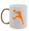 Чашка с цветной ручкой Basketball jump Золото фото