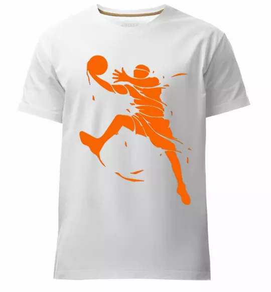 Мужская премиум футболка Basketball jump Белый фото