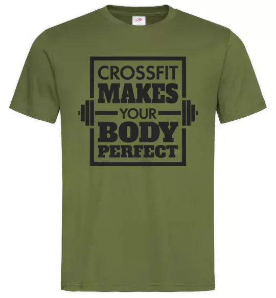 Чоловіча футболка Crossfit makes your body perfect Оливковий фото