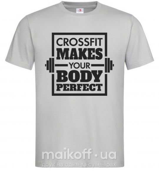 Мужская футболка Crossfit makes your body perfect Серый фото
