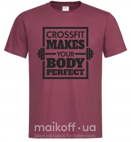 Чоловіча футболка Crossfit makes your body perfect Бордовий фото