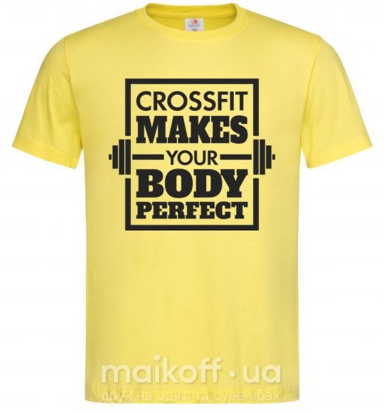 Мужская футболка Crossfit makes your body perfect Лимонный фото