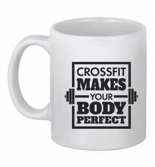 Чашка керамічна Crossfit makes your body perfect Білий фото