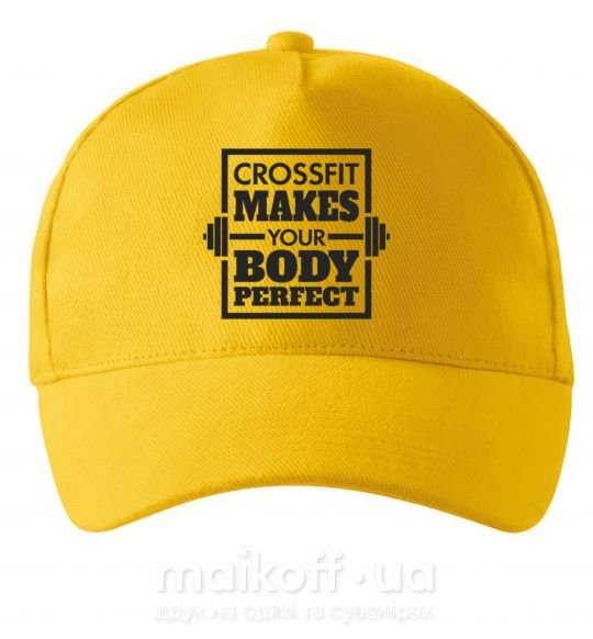 Кепка Crossfit makes your body perfect Сонячно жовтий фото