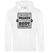 Чоловіча толстовка (худі) Crossfit makes your body perfect Білий Чоловіча толстовка (худі) Crossfit makes your body perfect Білий фото