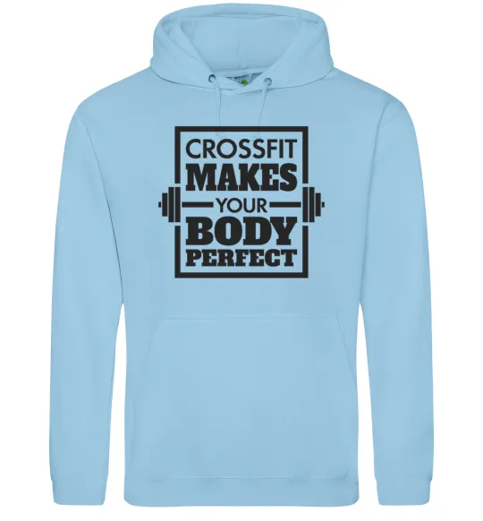 Жіноча толстовка (худі) Crossfit makes your body perfect Блакитний фото