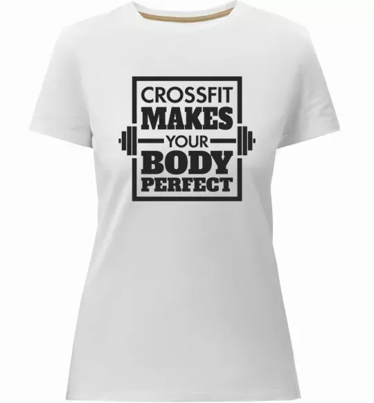 Жіноча преміум футболка Crossfit makes your body perfect Білий фото