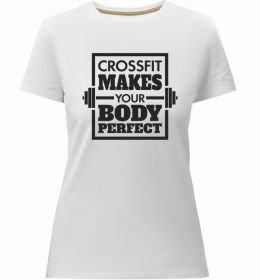 Женская премиум футболка Crossfit makes your body perfect