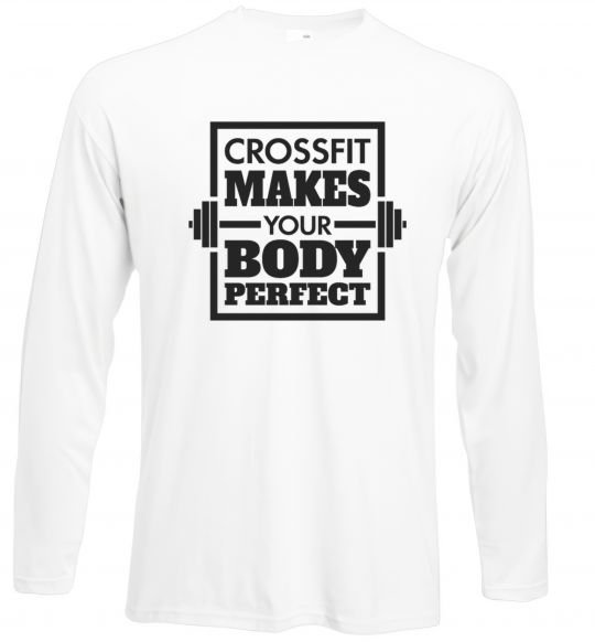 Лонгслив Crossfit makes your body perfect Белый фото