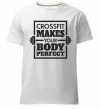 Мужская премиум футболка Crossfit makes your body perfect Белый фото
