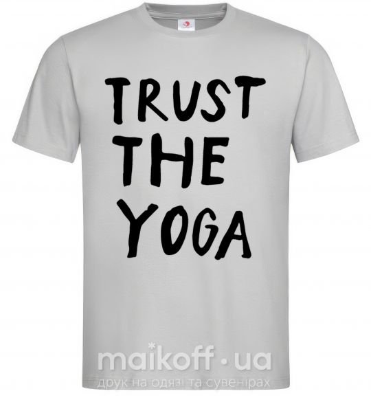Мужская футболка Trust the yoga Серый фото